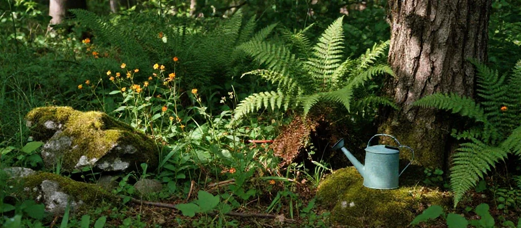 Sous-bois naturel et pr��serv�� illustrant la richesse de l'environnement et de la biodiversit��.